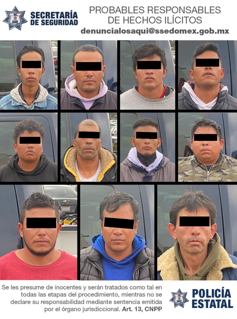 Detienen a 11 sujetos por su probable participación en el delito de