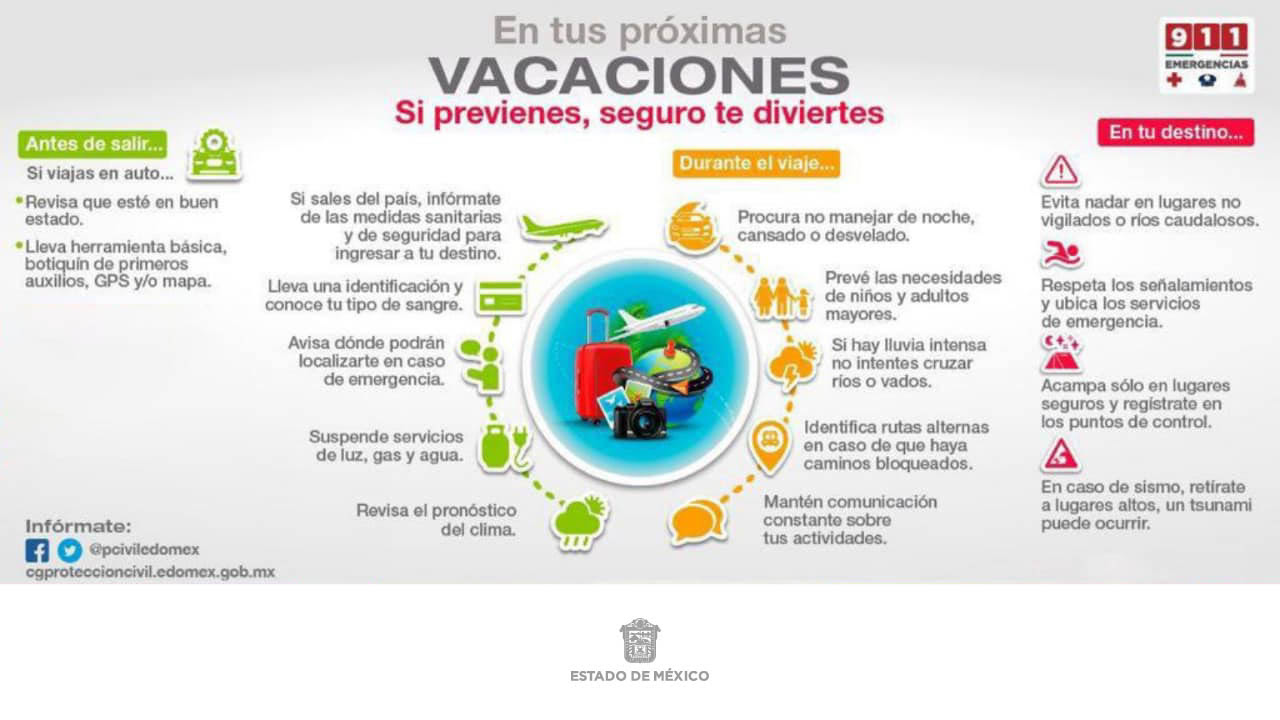 Emite Protección Civil recomendaciones para unas vacaciones seguras